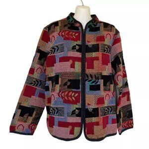 Textured Chenille Patchwork Tapestry Jacket Tradition Country Collection